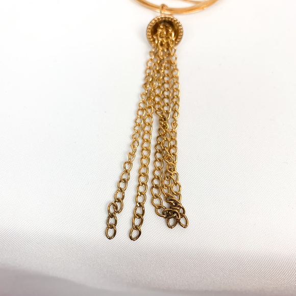 24" Long Vintage Gold Necklace with Tassle Charm - Picture 5 of 8